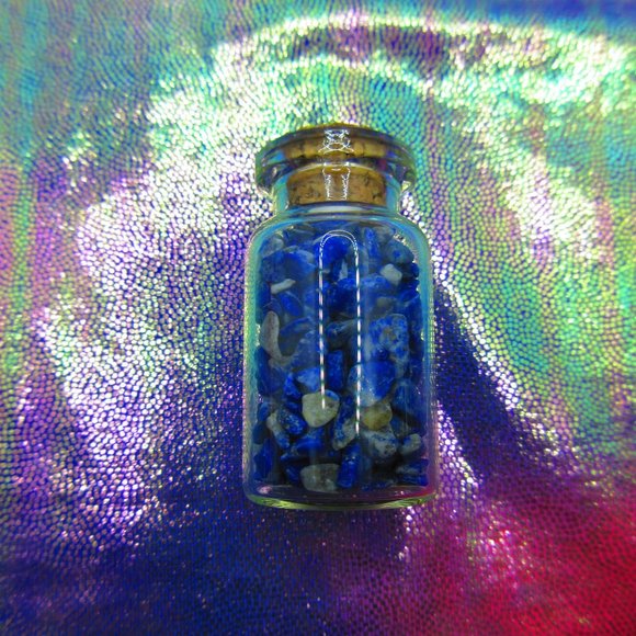 Lapis Lazuli Gemstone Chips In A Bottle Embellishments Natural Semi Precious - Picture 3 of 3